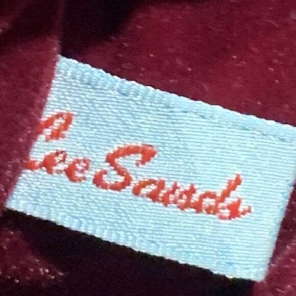 Eel Skin Handbag Rectangular Clutch Crossbody Dark Cherry w/Chain-link Strap - Picture 12 of 16